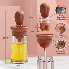 Oiler Brush, Oiler for Kitchen, Portable Sauce Oil Bottle, Oil Dispenser with Silicone Brush for Cooking, Baking, BBQ, Kitchen, Food