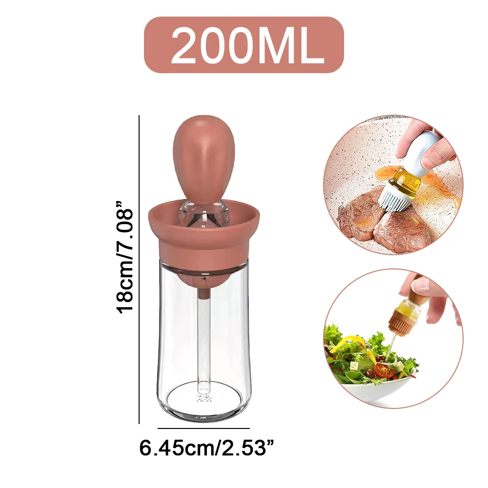 Oiler Brush, Oiler for Kitchen, Portable Sauce Oil Bottle, Oil Dispenser with Silicone Brush for Cooking, Baking, BBQ, Kitchen, Food