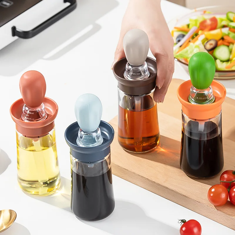 Oiler Brush, Oiler for Kitchen, Portable Sauce Oil Bottle, Oil Dispenser with Silicone Brush for Cooking, Baking, BBQ, Kitchen, Food