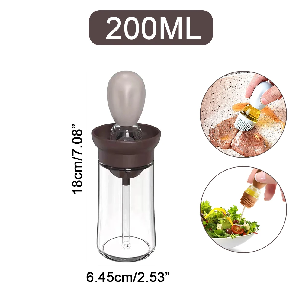 Oiler Brush, Oiler for Kitchen, Portable Sauce Oil Bottle, Oil Dispenser with Silicone Brush for Cooking, Baking, BBQ, Kitchen, Food