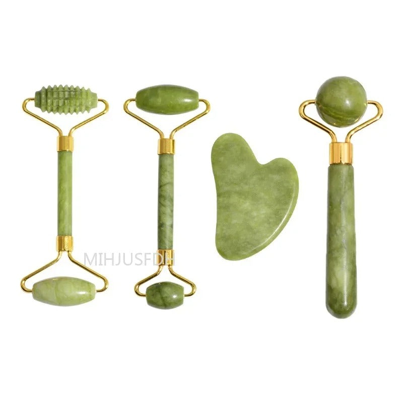 Natural Jade Roller Massager for Face Body Back Foot Massage Roller Facial Liftting Anti-wrinkle