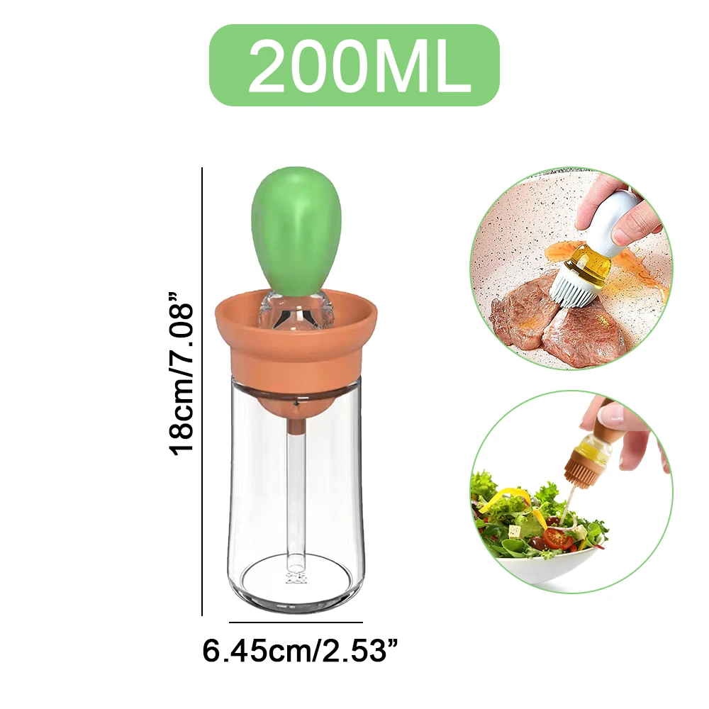 Oiler Brush, Oiler for Kitchen, Portable Sauce Oil Bottle, Oil Dispenser with Silicone Brush for Cooking, Baking, BBQ, Kitchen, Food